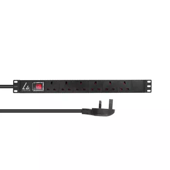 Lanview LVR-3MUK-SW-UK6 virranjakoyksikkö (PDU) 6 AC-lähtöä 1.4U musta