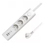 MicroConnect MC-GRU00315WS-USB 3-paikkainen Schuko-jatkojohto USB:llä, virtakytkimellä, 1,5 m, valkoinen