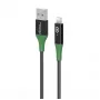 Microconnect MC-SMART USB A-L-2 Lightning-kaapeli 2 m musta, vihreä