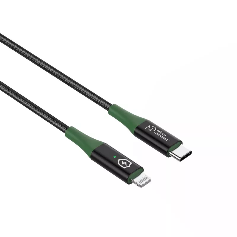 Microconnect MC-SMART USB C-L-1 Lightning-kaapeli 1 m musta, vihreä