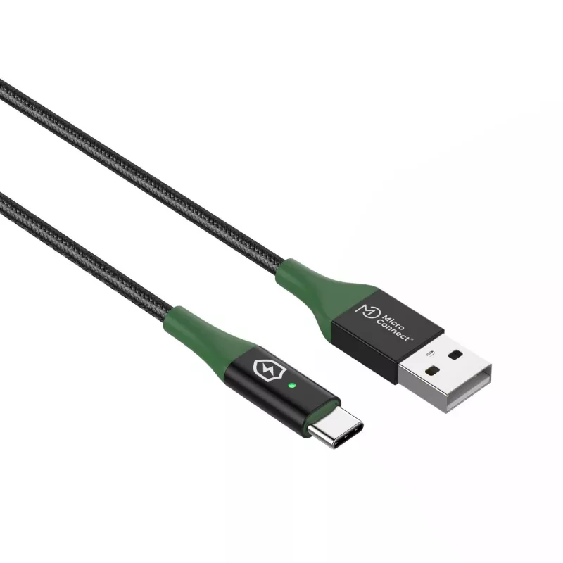 Microconnect MC-SMART USB-A-C-01 USB-kaapeli USB 2.0 1 m USB A USB C musta, vihreä