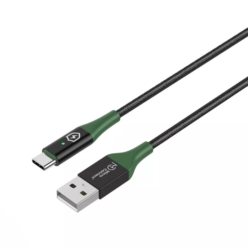Microconnect MC-SMART USB-A-C-02 USB-kaapeli USB 2.0 2 m USB A USB C musta, vihreä