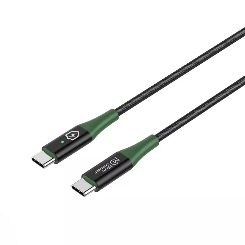 Microconnect MC-SMART USB-C-C-01 USB-kaapeli USB 2.0 1 m USB C musta, vihreä