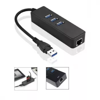 Microconnect MC-USB3.0HUBWETH kannettavan telakka/porttitoistin USB 3.2 Gen 1 (3.1 Gen 1) Type-A musta