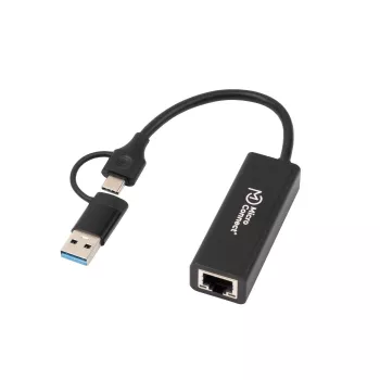 Sovitin Microconnect MC-USBACNET1G USB-C - RJ-45 0,2 m musta