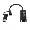 Microconnect MC-USBACNET2.5G kaapelisovitin USB C RJ-45 0,2 m musta