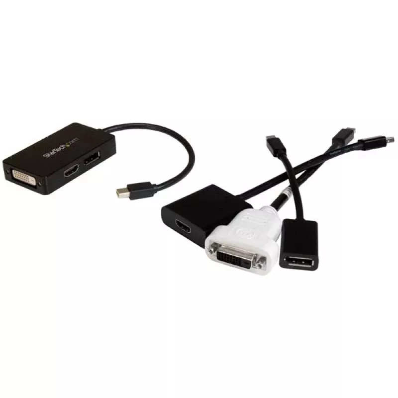 StarTech.com Travel A/V-sovitin: 3-in-1 Mini DisplayPort - DisplayPort, DVI tai HDMI -muunnin