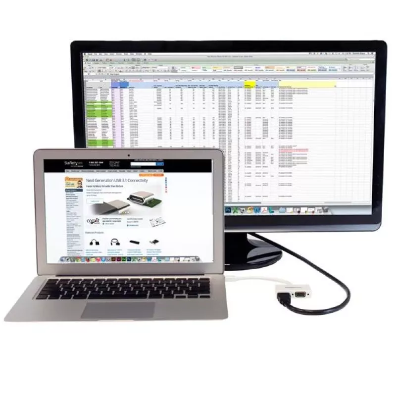 StarTech.com matka-A/V-sovitin: 2-in-1 Mini DisplayPort - HDMI tai VGA -muunnin - valkoinen