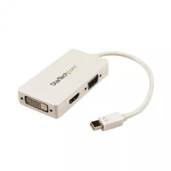 StarTech.com Travel A/V -sovitin: 3-in-1 Mini DisplayPort - VGA DVI tai HDMI -muunnin - valkoinen