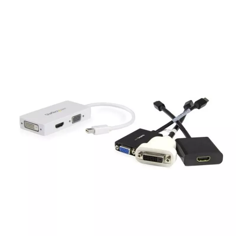 StarTech.com Travel A/V -sovitin: 3-in-1 Mini DisplayPort - VGA DVI tai HDMI -muunnin - valkoinen