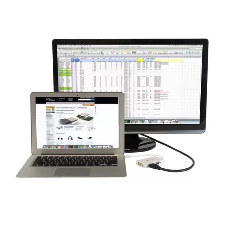 StarTech.com Travel A/V -sovitin: 3-in-1 Mini DisplayPort - VGA DVI tai HDMI -muunnin - valkoinen