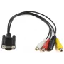 Microconnect MONGGSV videokaapeliadapteri 0,3 m VGA (D-Sub) RCA + S-Video musta