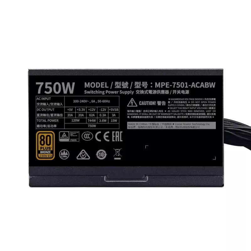 Virtalähde Cooler Master MWE 750 Bronze 750 W