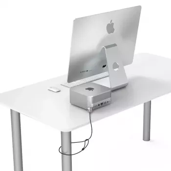Compulocks Mac Studio Ledge Lock -sovitin avaimellinen kaapelilukko hopea