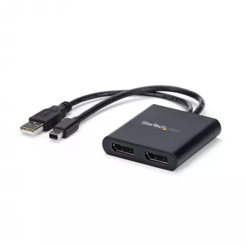 StarTech.com 2-porttinen moninäyttösovitin - Mini DisplayPort kahteen DisplayPort MST-keskitin - kaksi 4K 30Hz - videonjakaja laajennettuun työpöytätilaan vain Windows-PC:illä - mDP 1.2 kahteen DP
