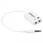 StarTech.com valkoinen headset-sovitin kuulokkeille, joissa on erilliset kuuloke-/mikrofoniliittimet – 3,5 mm 4-napainen 2x 3-napaiseen 3,5 mm M/F