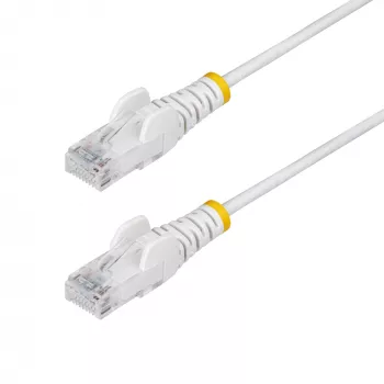 StarTech.com 15m valkoinen ohut CAT6 Ethernet-kaapeli, lukituskielekkeen suojaus, 100W PoE, UTP, LSZH, 28AWG puhdas paljas kuparikaapeli, ohut RJ45 verkko-patch-kaapeli vedonpoistolla, yksittäin testattu