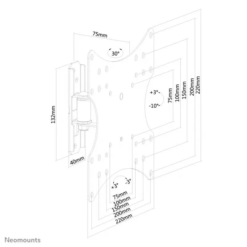 Neomounts FPMA-W115 musta TV-seinäteline 10-40 tuumaa – Full-Motion