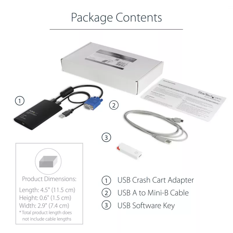 StarTech.com USB Crash Cart -sovitin tiedostonsiirrolla ja videokaappauksella