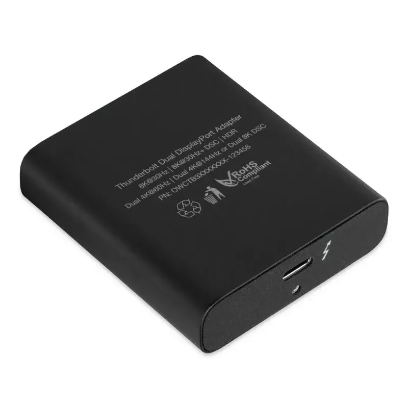 OWC Thunderbolt Dual DisplayPort -sovitin USB-näytönohjainsovitin 7680 x 4320 pikseliä musta