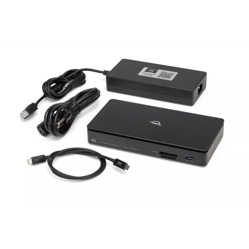 OWC Thunderbolt Pro Dock langallinen Thunderbolt 3 musta 85W virransyöttö 40 Gbit/s