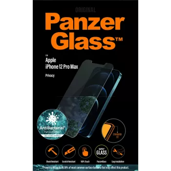 Näytönsuoja PanzerGlass Apple iPhone 12 Pro Max, karkaistu lasi + PET, katseensuojasuodatin, 6,7 inch