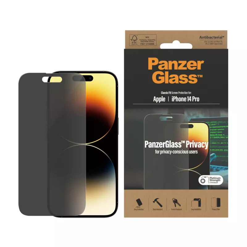 Tietosuojanäytönsuoja PanzerGlass Apple iPhone 14 Pro naarmun- ja iskunkestävä