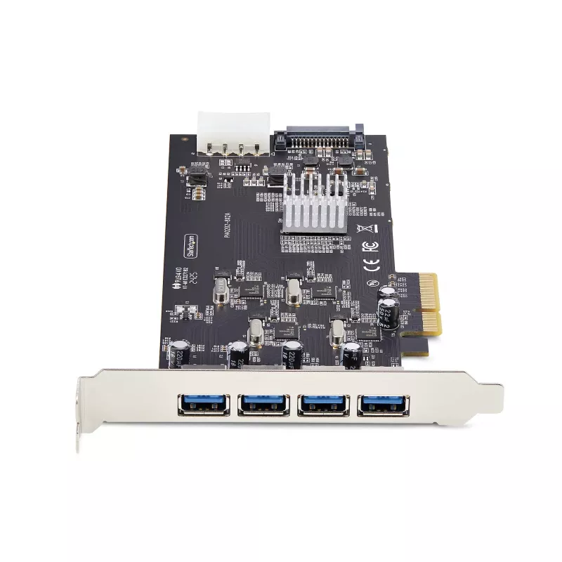 StarTech.com 4-porttinen USB PCIe-kortti, USB 3.2 5 Gbit/s, PCI Express -laajennuskortti, jossa 4 riippumatonta USB-ohjainta, 4 USB-A-porttia, Windows/macOS/Linux