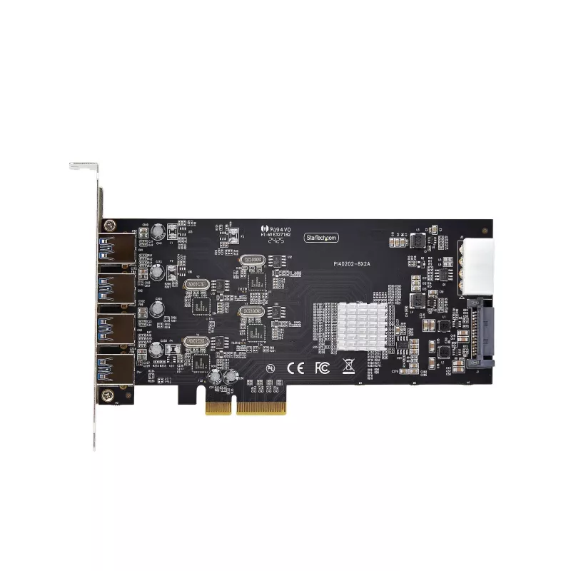 StarTech.com 4-porttinen USB PCIe-kortti, USB 3.2 5 Gbit/s, PCI Express -laajennuskortti, jossa 4 riippumatonta USB-ohjainta, 4 USB-A-porttia, Windows/macOS/Linux