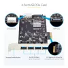 StarTech.com 4-porttinen USB PCIe-kortti, USB 3.2 5 Gbit/s, PCI Express -laajennuskortti, jossa 4 riippumatonta USB-ohjainta, 4 USB-A-porttia, Windows/macOS/Linux