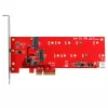 StarTech.com 2x M.2 SATA SSD -ohjainkortti – PCIe, PCIe, M.2, Full-Height / Low-Profile, PCI 2.0, punainen, CE, FCC, TAA