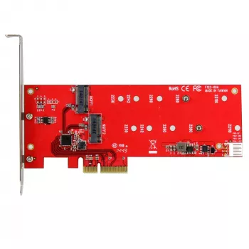StarTech.com 2x M.2 SATA SSD -ohjainkortti – PCIe, PCIe, M.2, Full-Height / Low-Profile, PCI 2.0, punainen, CE, FCC, TAA