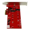 StarTech.com 2x M.2 SATA SSD -ohjainkortti – PCIe, PCIe, M.2, Full-Height / Low-Profile, PCI 2.0, punainen, CE, FCC, TAA