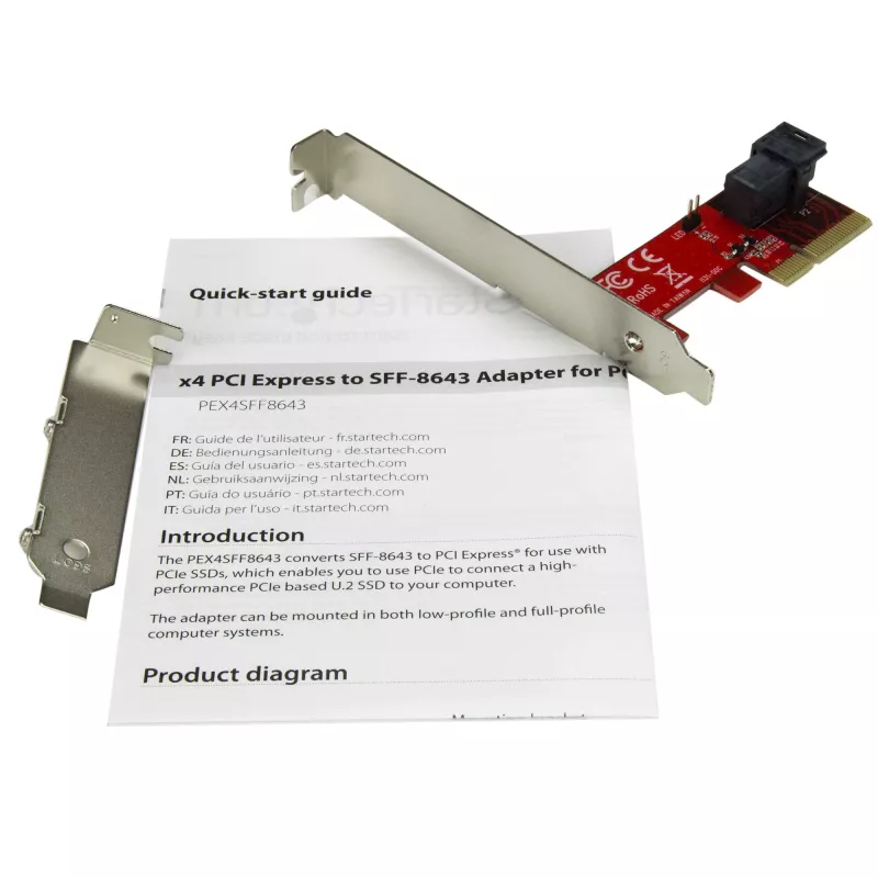 StarTech.com x4 PCI Express – SFF-8643 -adapteri PCIe NVMe U.2 SSD:lle