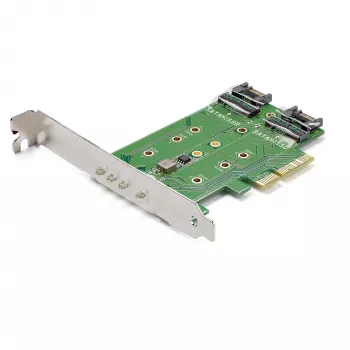 StarTech.com 3-porttinen M.2 SSD (NGFF) -adapterikortti – 1 x PCIe (NVMe) M.2, 2 x SATA III M.2 – PCIe 3.0
