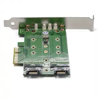 StarTech.com 3-porttinen M.2 SSD (NGFF) -adapterikortti – 1 x PCIe (NVMe) M.2, 2 x SATA III M.2 – PCIe 3.0