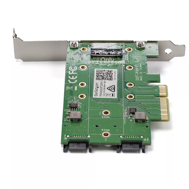 StarTech.com 3-porttinen M.2 SSD (NGFF) -adapterikortti – 1 x PCIe (NVMe) M.2, 2 x SATA III M.2 – PCIe 3.0