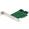 StarTech.com 3-porttinen M.2 SSD (NGFF) -adapterikortti – 1 x PCIe (NVMe) M.2, 2 x SATA III M.2 – PCIe 3.0