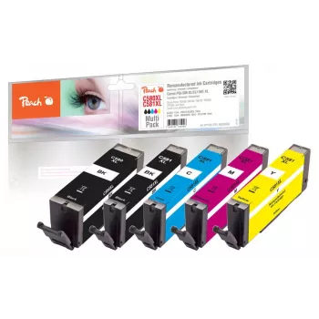 Peach PI100-378 mustekasetti 5 kpl yhteensopiva suuri (XL) tuotto musta, syaani, magenta, keltainen