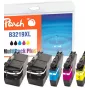 Peach Combi Pack Plus, yhteensopiva Brother LC-3219XL kanssa, suuri (XL) tuotto, musta, syaani, magenta, keltainen, 62 ml, 15 ml, 5 kpl, yhdistelmäpakkaus