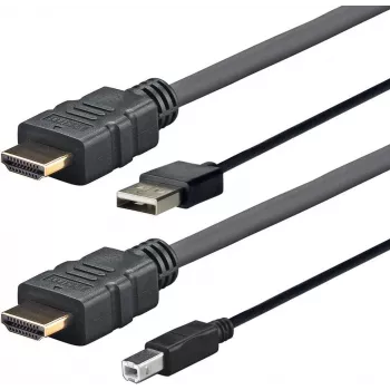 Vivolink PROHDMIUSBAB5AMP videokaapeliadapteri 5 m HDMI + USB Type-A HDMI + USB Type-B musta