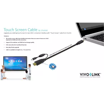 Vivolink PROUSBCHDMIUSBB7.5 USB-kaapeli USB 3.2 Gen 1 (3.1 Gen 1) 7,5 m USB-C musta