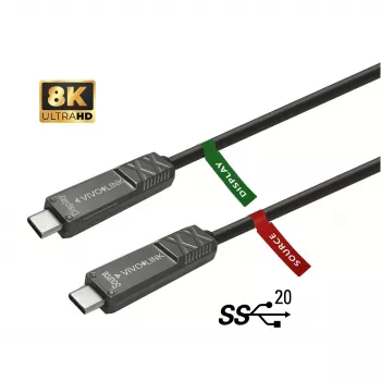 Vivolink PROUSBCMM10OP USB-kaapeli USB 3.2 Gen 2 (3.1 Gen 2) 10 m USB C musta