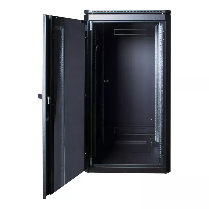 Vapaasti seisova räkki LOGON RDL22U68BL 22U 600 kg kapasiteetti musta