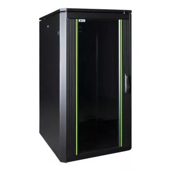 Vapaasti seisova räkki LOGON RDL22U68BL 22U 600 kg kapasiteetti musta