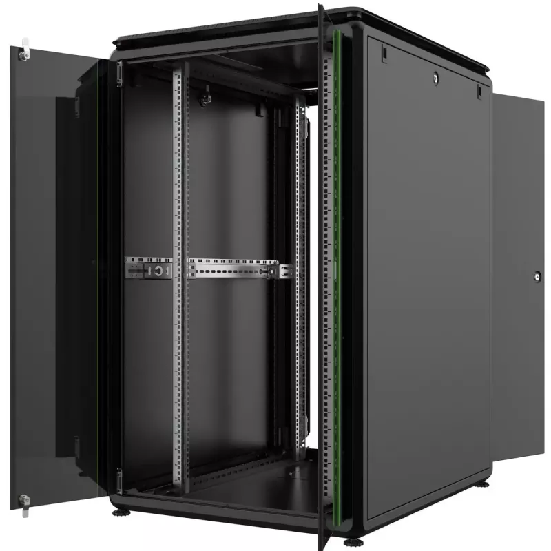 LANVIEW Data Line RDL26U81BL 19" 26U vapaasti seisova telinekaappi, 800 x 1000 x 1342 mm, musta