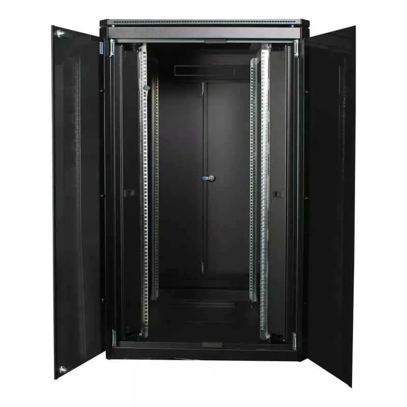 Vapaasti seisova räkkikaappi LOGON RDL26U88BL 26U musta 600 kg kapasiteetti