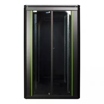 Vapaasti seisova räkkikaappi LOGON RDL26U88BL 26U musta 600 kg kapasiteetti