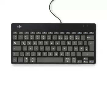 R-Go Tools ergonominen näppäimistö R-Go Compact Break, kompakti näppäimistö tauko-ohjelmistolla, QWERTZ (DE), johdollinen, musta