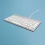 R-Go Tools ergonominen näppäimistö R-Go Compact Break, kompakti näppäimistö tauko-ohjelmistolla, QWERTZ (DE), johdollinen, valkoinen